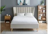 4ft6 Double Tasmin natural colour fabric upholstered bed frame bedstead 2